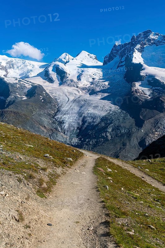 Mountains and Glacier on the Pennine Alps