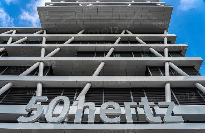 The facade of the 50Hertz Transmission GmbH building at Berlin Central Station