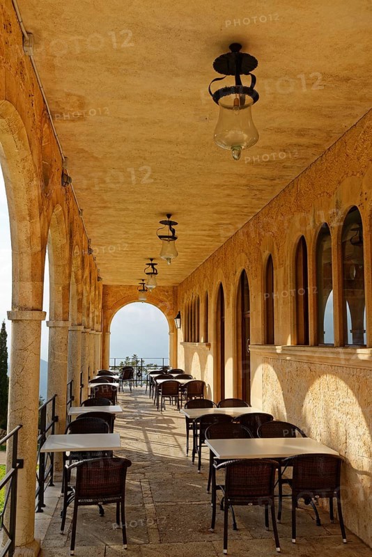 Terrace of the cafe at the Santuari de Cura monastery
