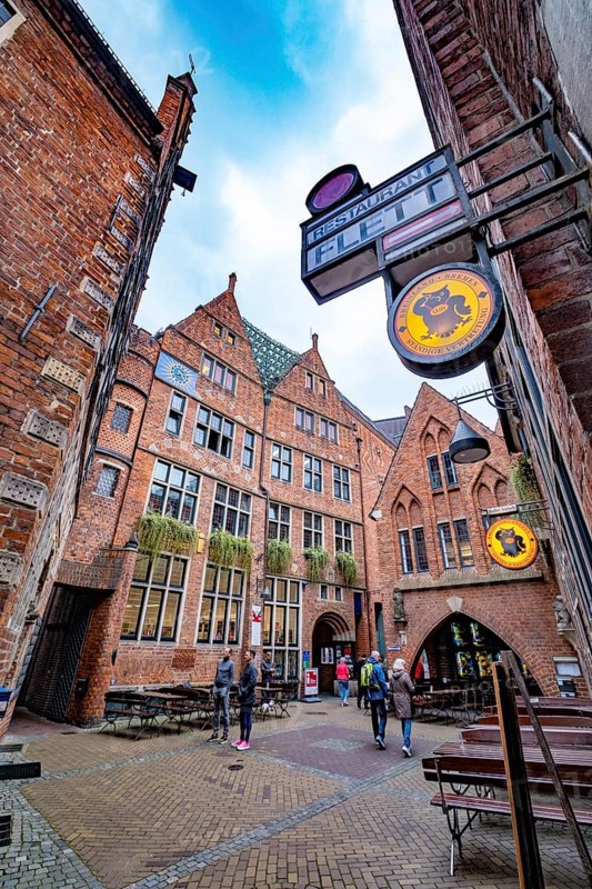 House of the Glockenspiel in Boettcherstrasse in the Old Town of Bremen