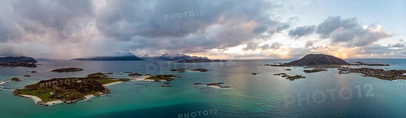 View over the sea to Baltsfjorden and the mountains of Balten