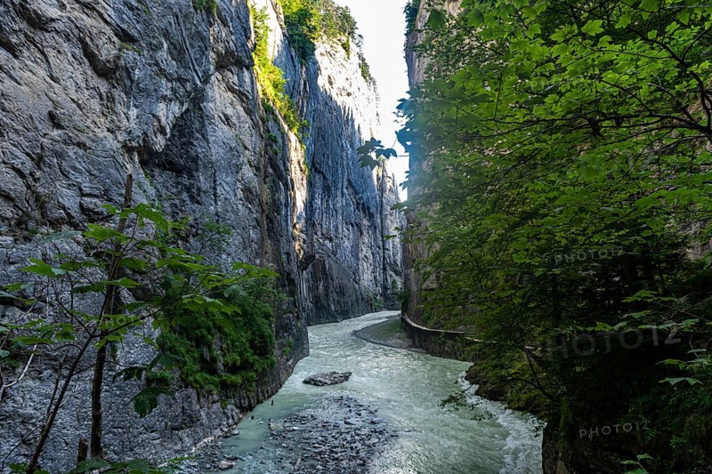 River Aare flowing through the Aare gorge