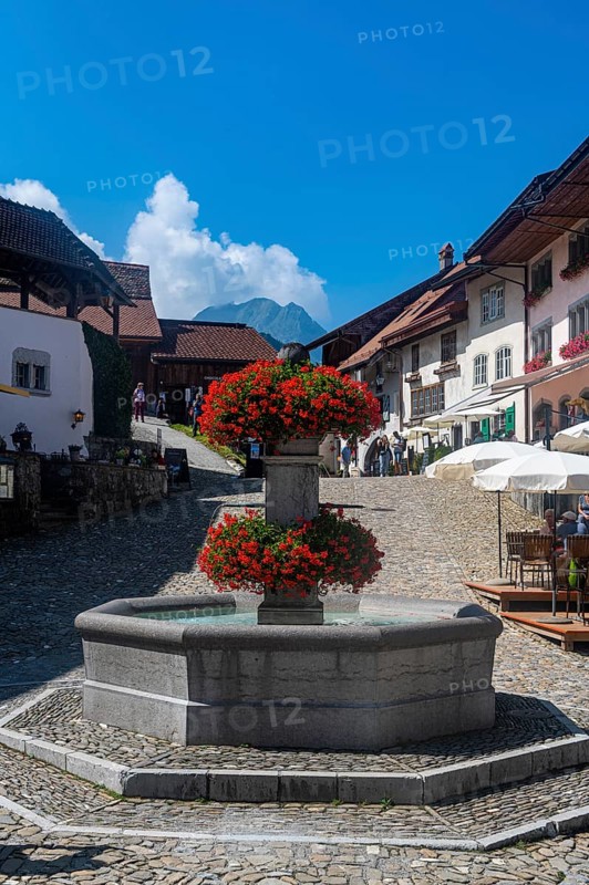 Medieval town in the Gruyere castle