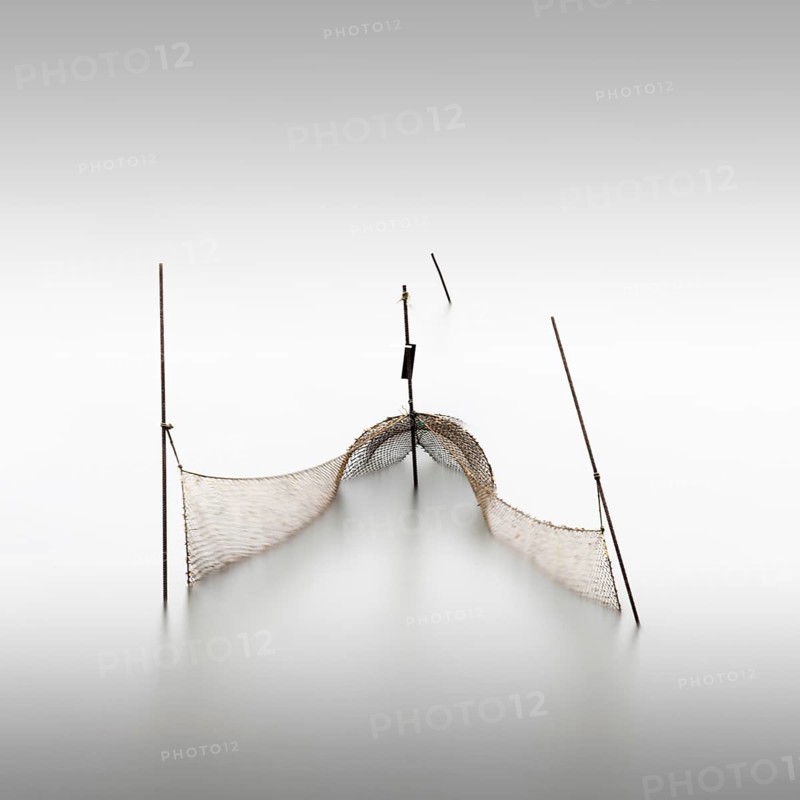 A fishing net at the dam of the Rantum basin on the island of Sylt