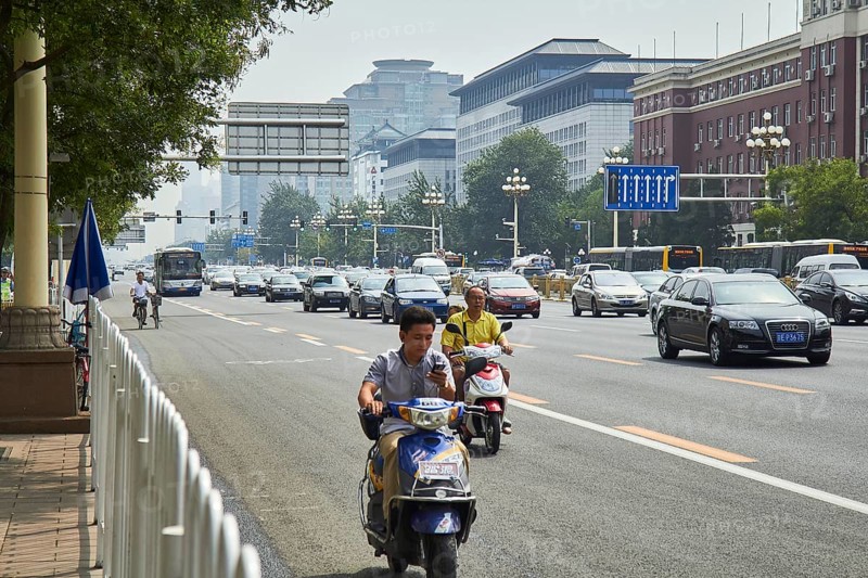 Multi-lane main road