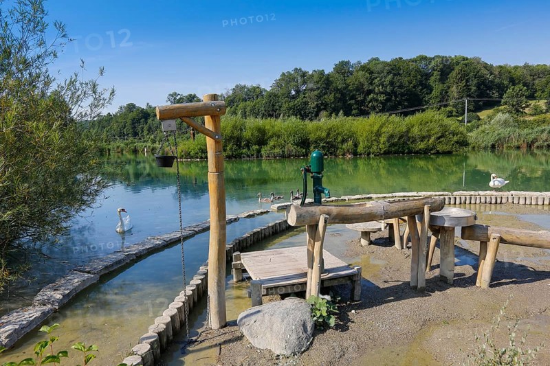 Water playground in the Lonsee water adventure area