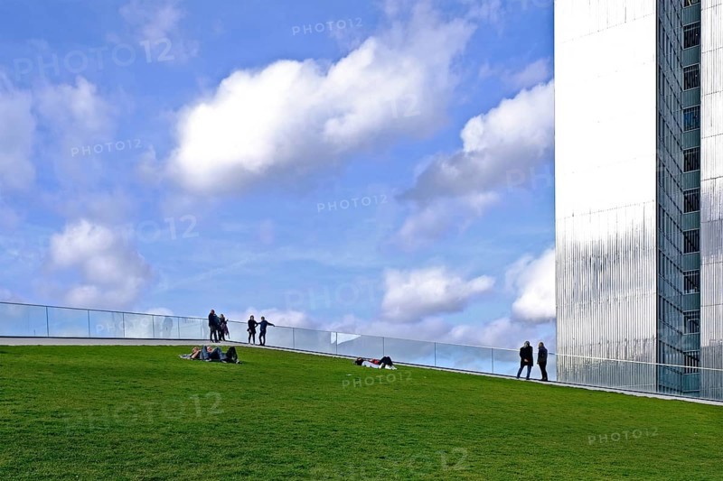 The green roof of the Koe Bogen II. A walkable
