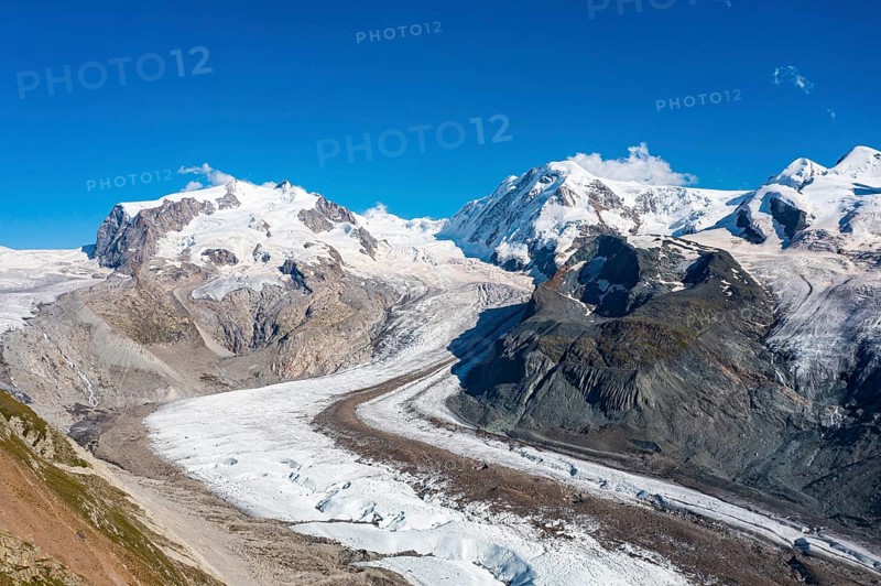 Mountains and Glacier on the Pennine Alps