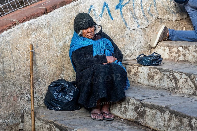 Old woman having a nap