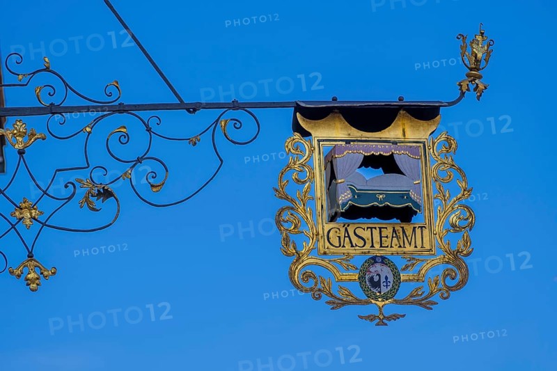 Guild sign at the guest office in the historic old town