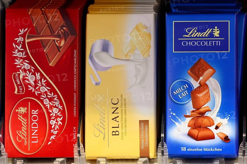 Sales shelf with Lindt chocolate bars