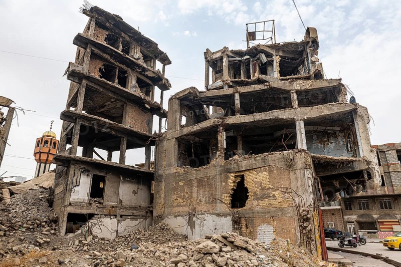 Destroyed houses from ISIS