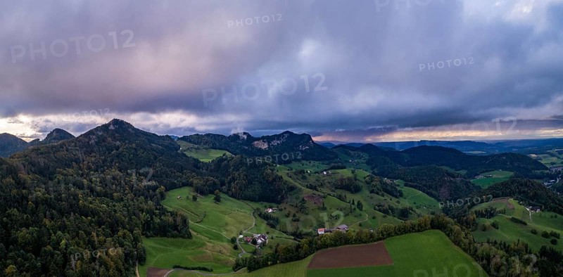 View of the Belchenflueh in stormy weather