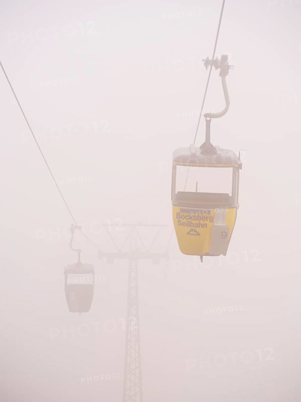 Bocksberg cable car disappears in the fog