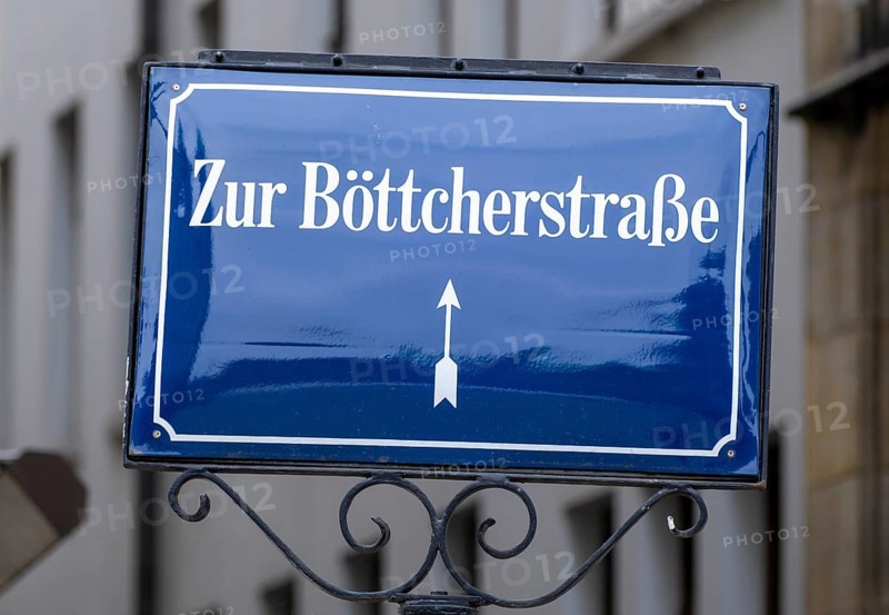 Sign for Boettcherstrasse in the old town of Bremen
