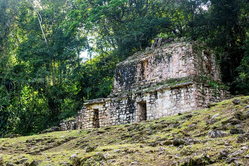 Archeological Maya site Yaxchilan in the jungle of Chiapas