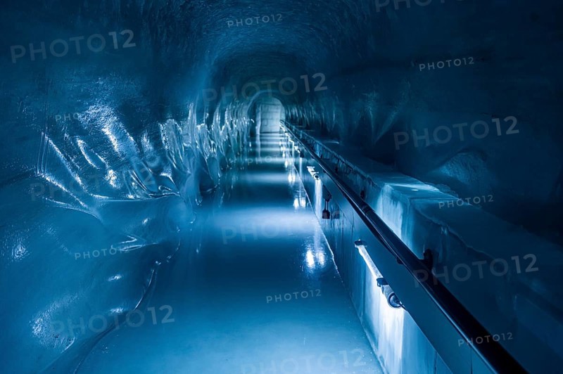 Ice tunnel in the Glacier world of the Jungfraujoch