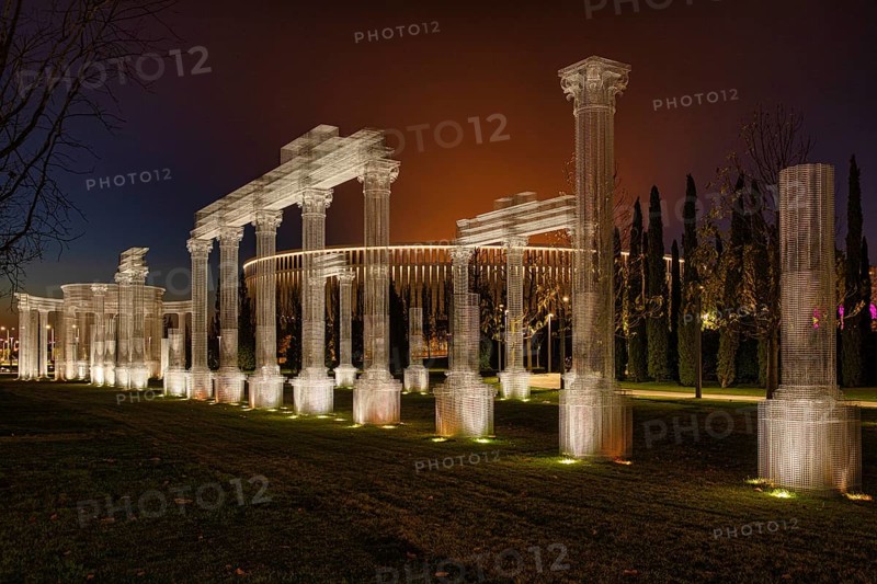 Abstracta installation in the evening
