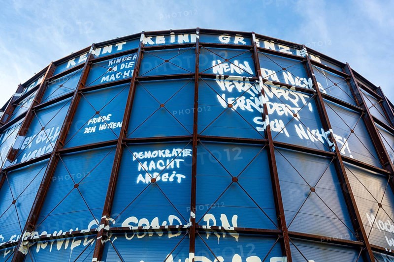 Temporary 360 degree panorama installation at Checkpoint Charlie