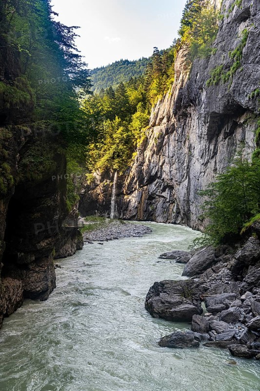 River Aare flowing through the Aare gorge