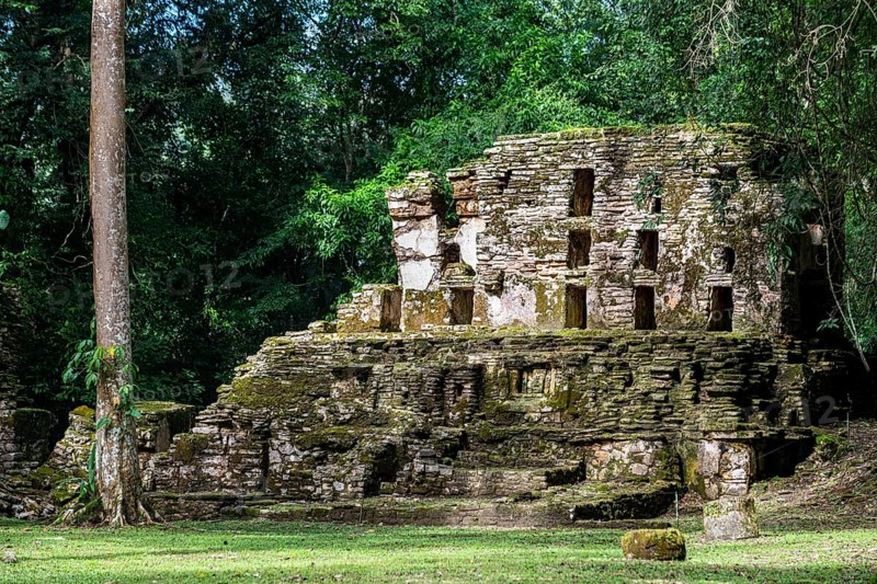 Archeological Maya site Yaxchilan in the jungle of Chiapas