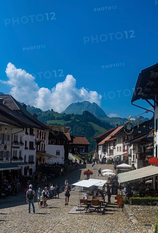 Medieval town in the Gruyere castle