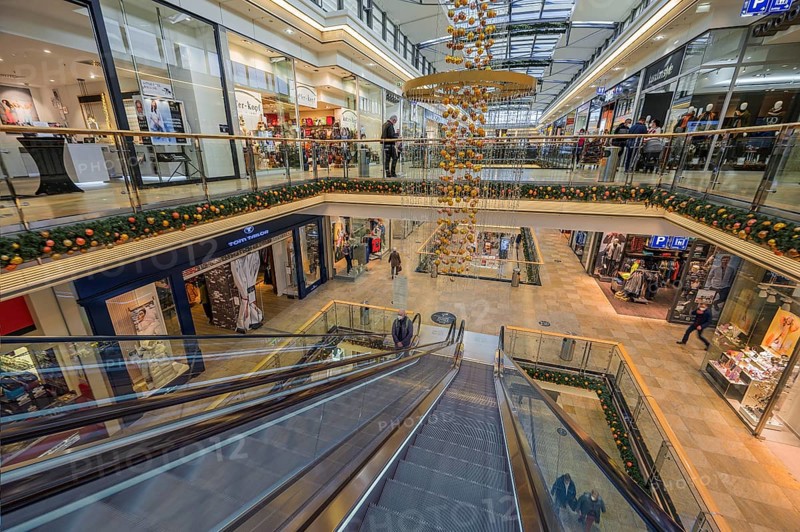 Escalator in the Forum Allgaeu shopping centre built 2001-2003