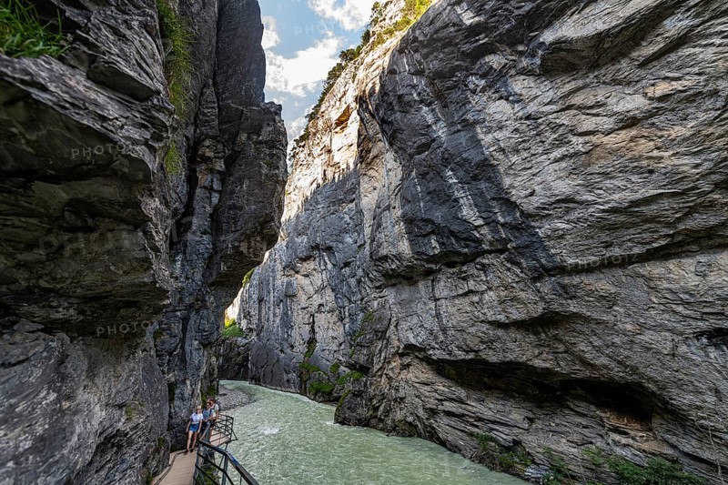 River Aare flowing through the Aare gorge
