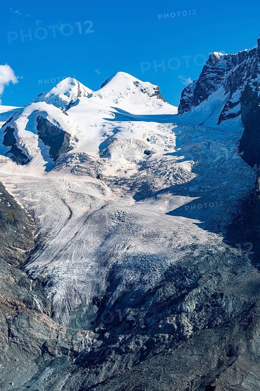 Mountains and Glacier on the Pennine Alps