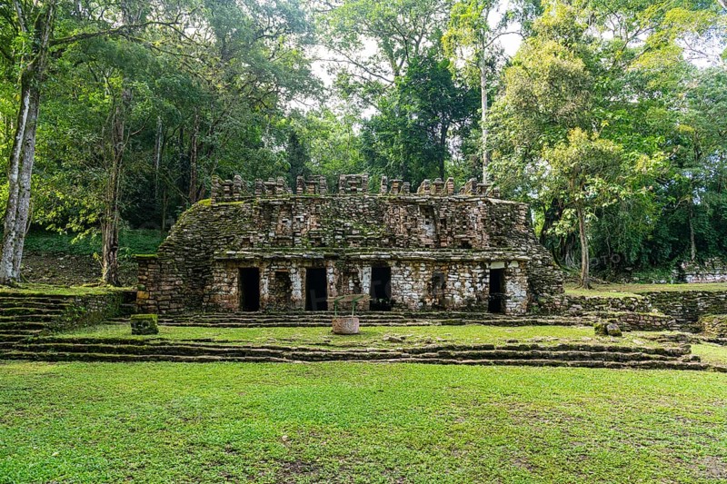 Archeological Maya site Yaxchilan in the jungle of Chiapas