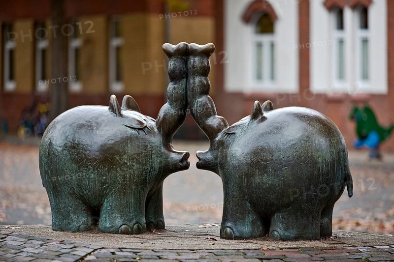 Ottifanten bronze sculpture in the Transvaal district where Otto Waalkes grew up