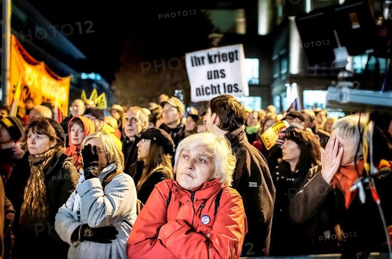 In front of Stuttgart's main railway station: The result of the referendum on Stuttgart 21 is announced at a rally of opponents of the railway project. Stuttgart