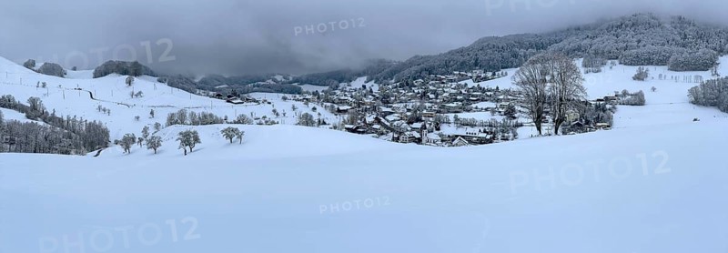 Snowy village view