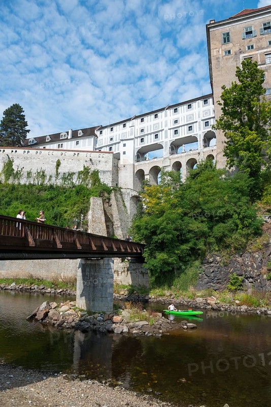 Plastovy most mantle bridge and Cesky Krumlov Castle