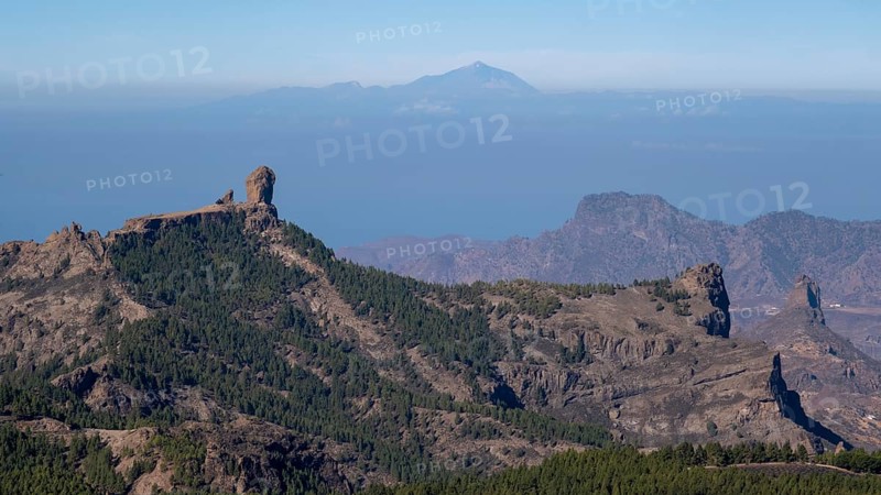 View from Pico de las Nieves to Roque Nublo and Tenerife