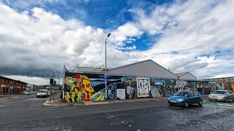 Street crossing with mural