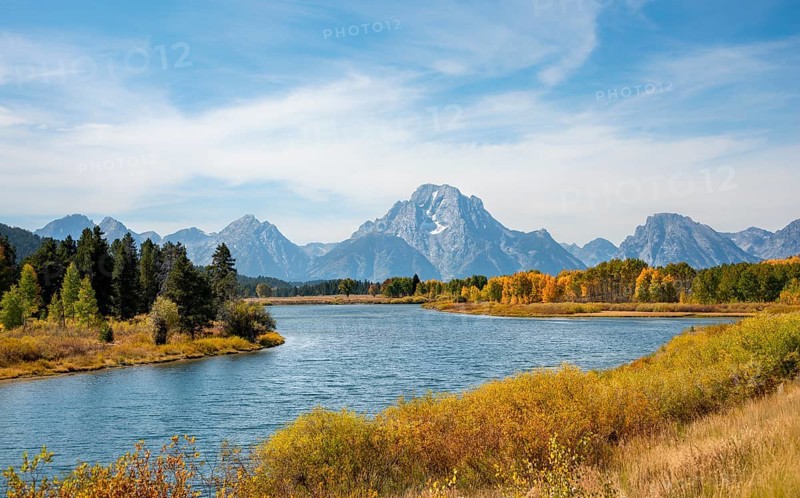 Snake River at Oxbow Bend river bend