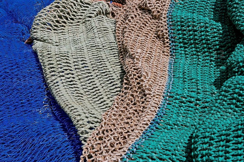 Multicoloured fishing nets
