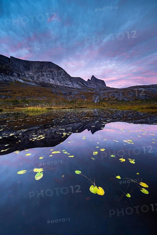 Mount Kulhornet reflected in small pond