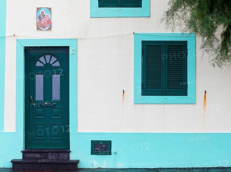 House facade with closed window