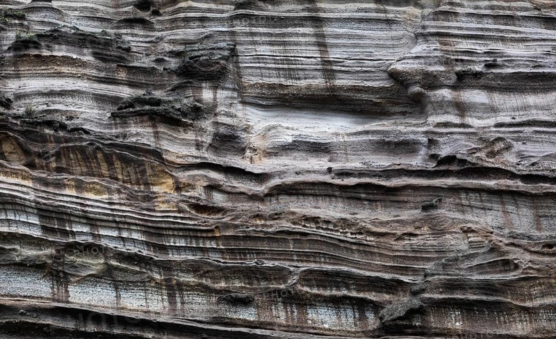 Eroded lava rock on the cliff