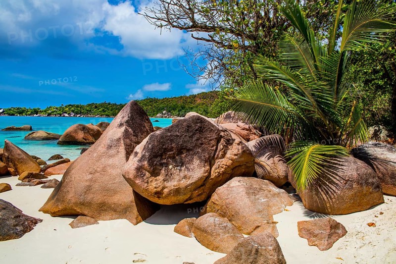 Dream beach with granite rocks