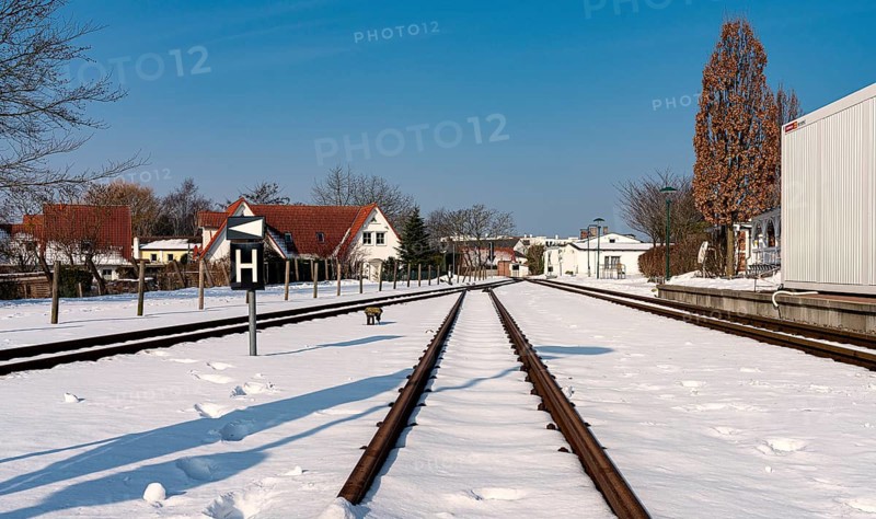 Binz train station on Ruegen in winter