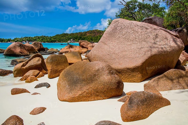 Dream beach with granite rocks