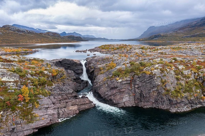 Stora Sjoefallet waterfall