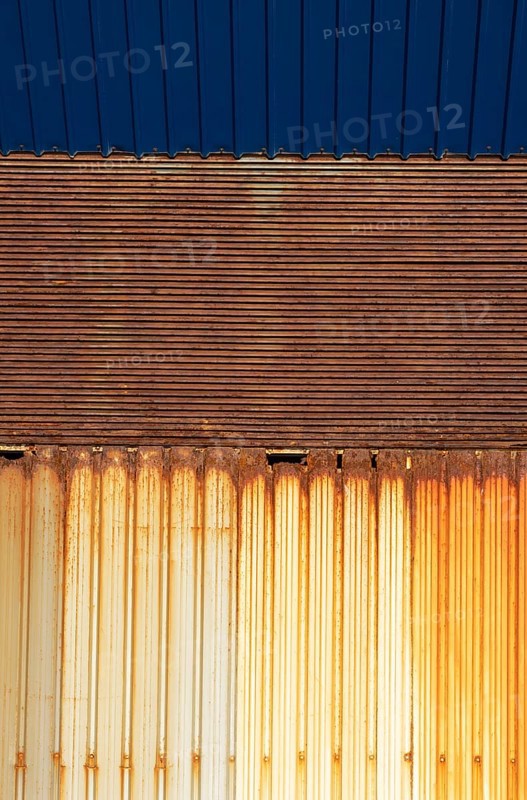 Rusty corrugated iron facade