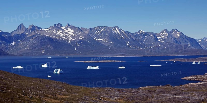 Icebergs in the fjord