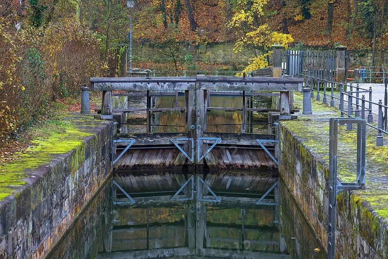 Historic lock 100 on the former Ludwig Main Danube Canal built 1836 to 1846