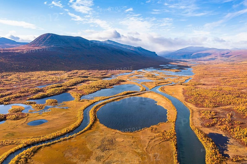 Autumn landscape with river