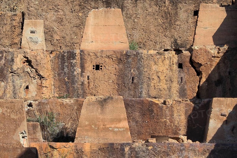 Wall with ventilation holes at Mazarron mine